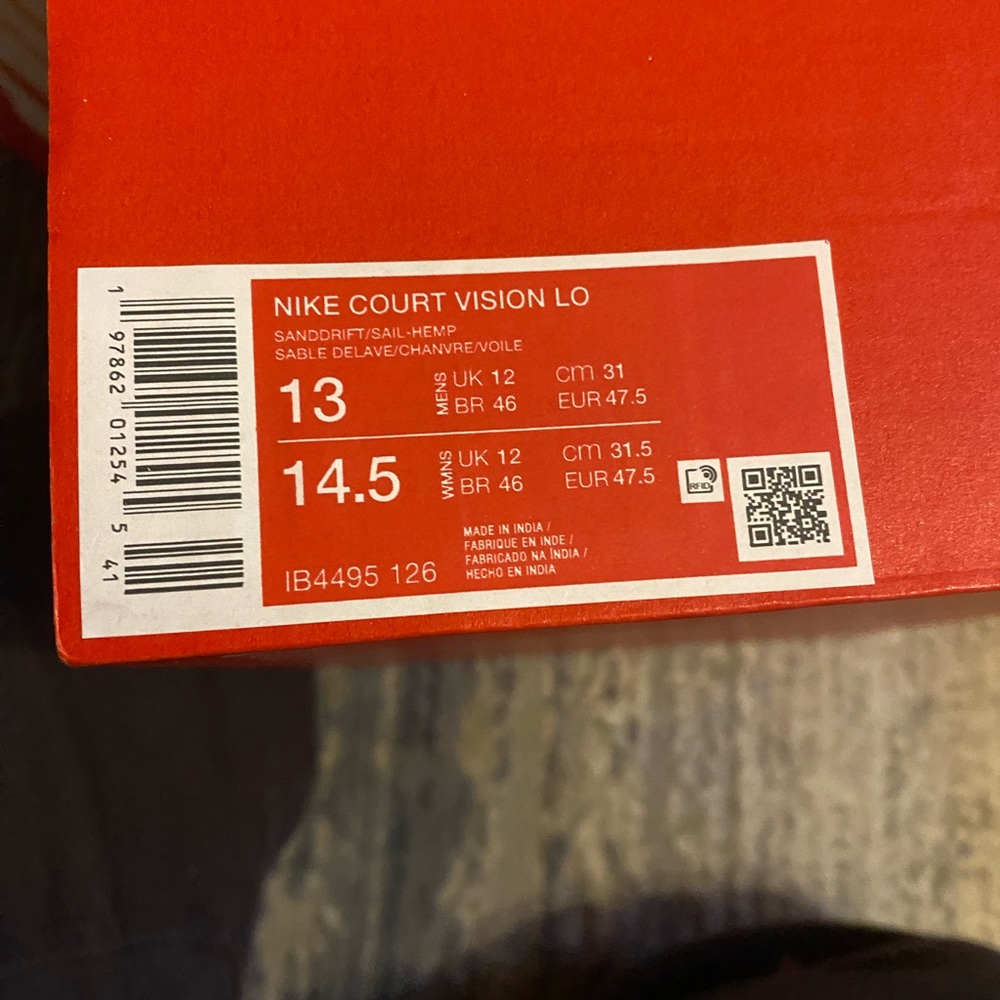 Nike Court Vision Men's Sneakers - Beige and White - Picture 5 of 6
